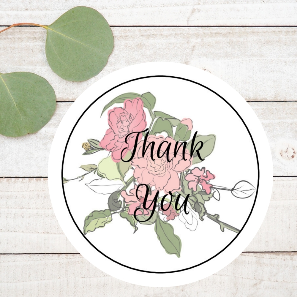 Thank You 2" Round Labels 200 count